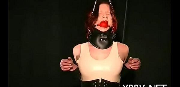  Full bdsm tit torture with sexy woman acting obedient